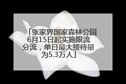 张家界国家森林公园6月15日起实施限流分流，单日最大接待量为5.3万人