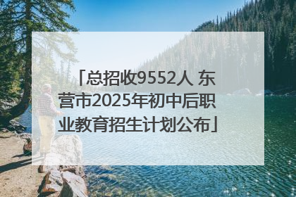 总招收9552人 东营市2025年初中后职业教育招生计划公布