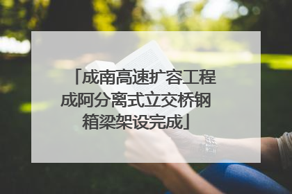 成南高速扩容工程成阿分离式立交桥钢箱梁架设完成