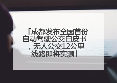 成都发布全国首份自动驾驶公交白皮书，无人公交12公里线路即将实测