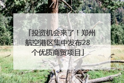 投资机会来了！郑州航空港区集中发布28个优质商贸项目