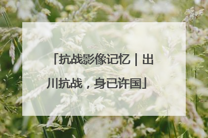 抗战影像记忆｜出川抗战，身已许国