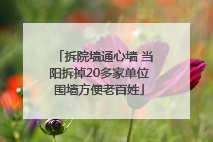 拆院墙通心墙 当阳拆掉20多家单位围墙方便老百姓
