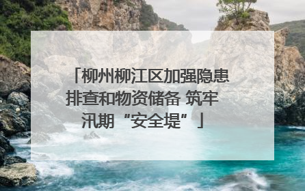 柳州柳江区加强隐患排查和物资储备 筑牢汛期“安全堤”