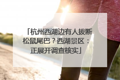杭州西湖边有人拔断松鼠尾巴？西湖景区：正展开调查核实