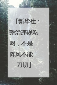 新华社：整治违规吃喝，不是一阵风不能一刀切