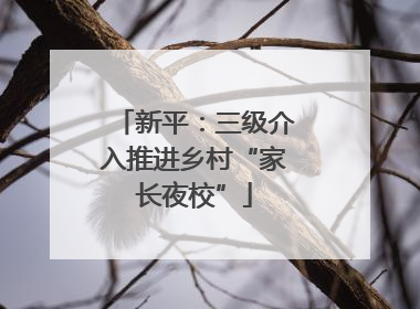 新平：三级介入推进乡村“家长夜校”
