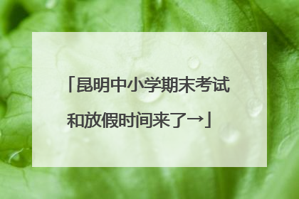 昆明中小学期末考试和放假时间来了→