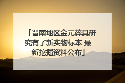 晋南地区金元葬具研究有了新实物标本 最新挖掘资料公布
