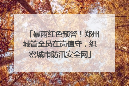 暴雨红色预警！郑州城管全员在岗值守，织密城市防汛安全网