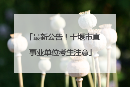 最新公告！十堰市直事业单位考生注意