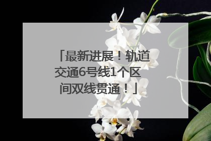 最新进展！轨道交通6号线1个区间双线贯通！