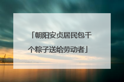 朝阳安贞居民包千个粽子送给劳动者