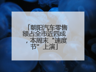 朝阳汽车零售额占全市近四成，本周末“速度节”上演