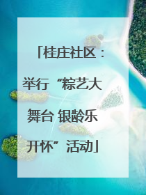 桂庄社区：举行“粽艺大舞台 银龄乐开怀”活动