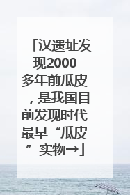 汉遗址发现2000多年前瓜皮，是我国目前发现时代最早“瓜皮”实物→
