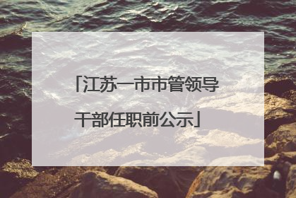 江苏一市市管领导干部任职前公示