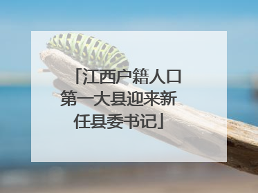 江西户籍人口第一大县迎来新任县委书记