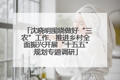 沈晓明围绕做好“三农”工作、推进乡村全面振兴开展“十五五”规划专题调研