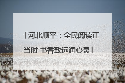 河北顺平：全民阅读正当时 书香致远润心灵