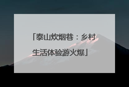 泰山炊烟巷：乡村生活体验游火爆