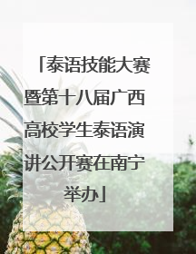 泰语技能大赛暨第十八届广西高校学生泰语演讲公开赛在南宁举办