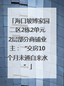 海口坡博家园二区2栋2单元2层部分商铺业主：“交房10个月未通自来水”