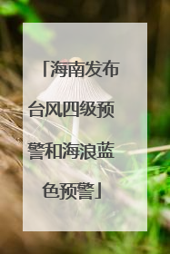海南发布台风四级预警和海浪蓝色预警