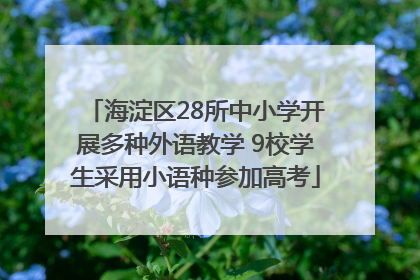 海淀区28所中小学开展多种外语教学 9校学生采用小语种参加高考