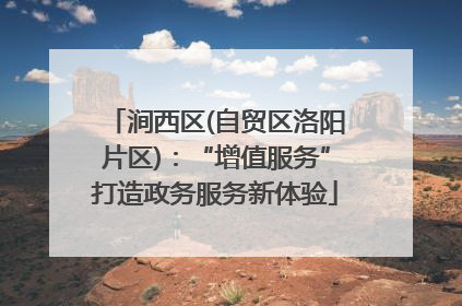 涧西区(自贸区洛阳片区)：“增值服务”打造政务服务新体验