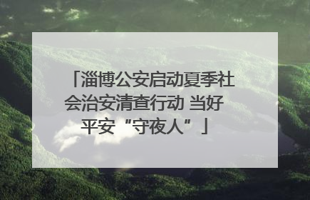 淄博公安启动夏季社会治安清查行动 当好平安“守夜人”