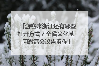 游客来浙江还有哪些打开方式？全省文化基因激活会议告诉你