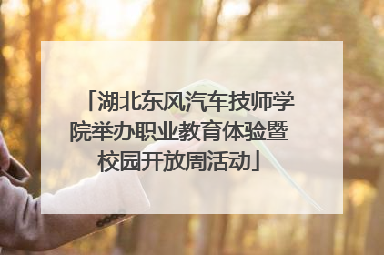 湖北东风汽车技师学院举办职业教育体验暨校园开放周活动