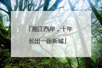 湘江西岸，十年长出一座新城