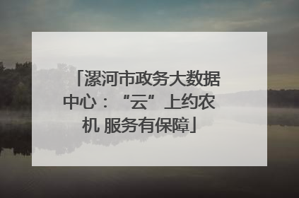 漯河市政务大数据中心：“云”上约农机 服务有保障