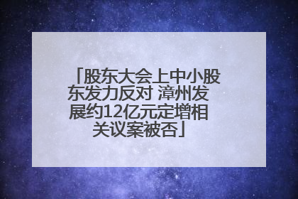 股东大会上中小股东发力反对 漳州发展约12亿元定增相关议案被否