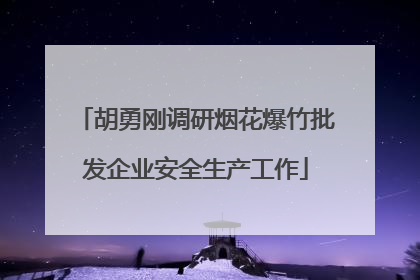 胡勇刚调研烟花爆竹批发企业安全生产工作
