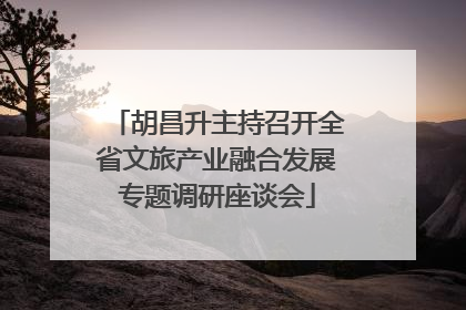 胡昌升主持召开全省文旅产业融合发展专题调研座谈会
