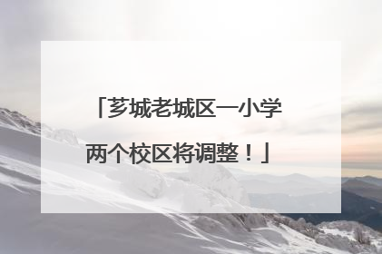 芗城老城区一小学两个校区将调整！