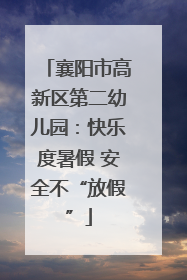 襄阳市高新区第二幼儿园：快乐度暑假 安全不“放假”