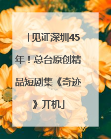 见证深圳45年！总台原创精品短剧集《奇迹》开机