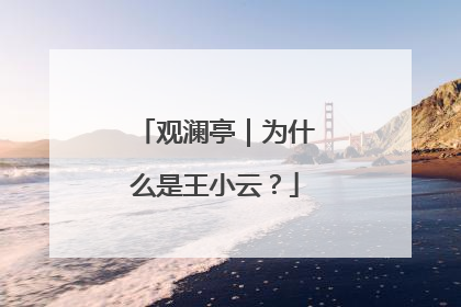 观澜亭｜为什么是王小云？