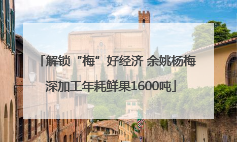 解锁“梅”好经济 余姚杨梅深加工年耗鲜果1600吨