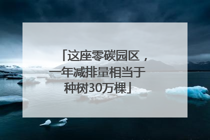 这座零碳园区，一年减排量相当于种树30万棵