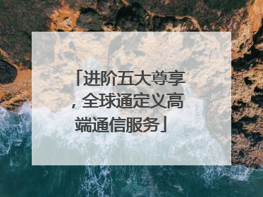 进阶五大尊享，全球通定义高端通信服务