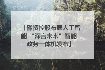 豫资控股布局人工智能 “深言未来”智能政务一体机发布