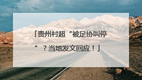 贵州村超“被足协叫停”？当地发文回应！