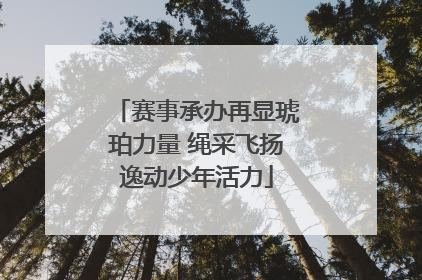 赛事承办再显琥珀力量 绳采飞扬逸动少年活力