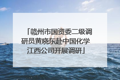 赣州市国资委二级调研员黄晓东赴中国化学江西公司开展调研