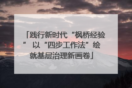 践行新时代“枫桥经验” 以“四步工作法”绘就基层治理新画卷